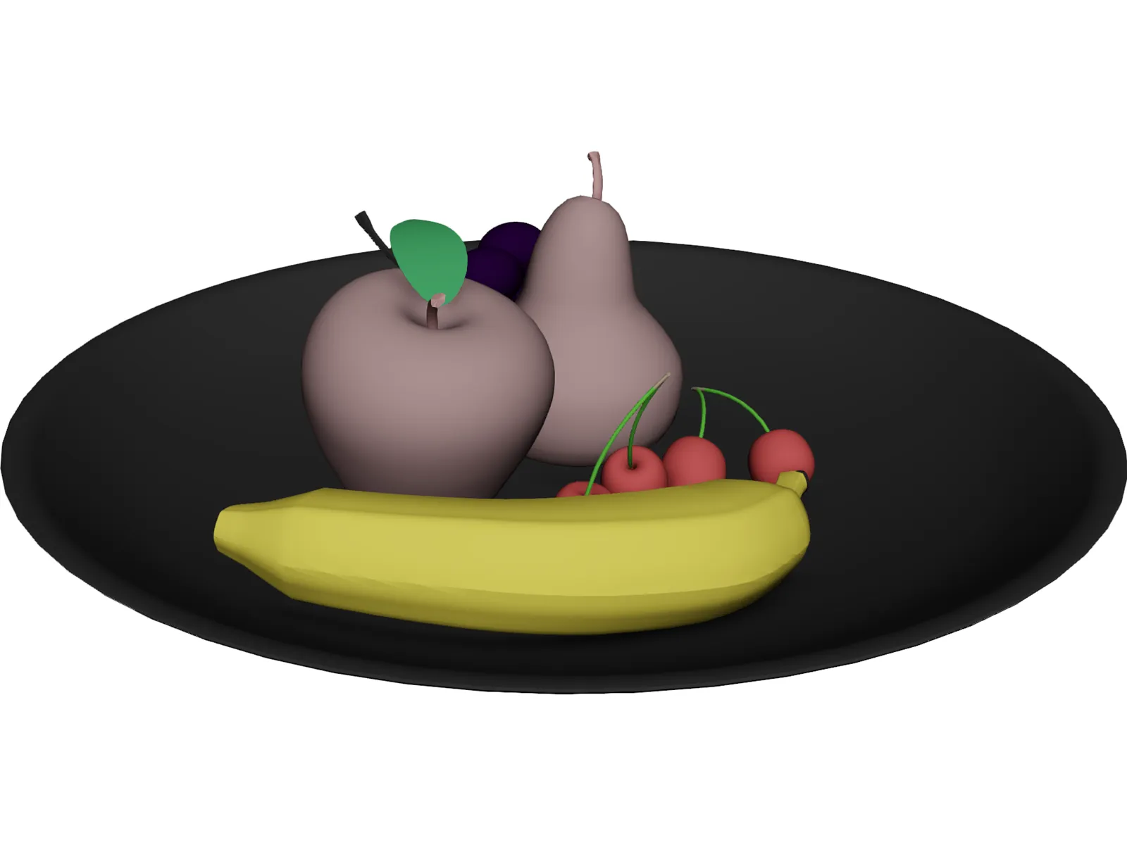 Fruits On Plate 3D Model main preview
