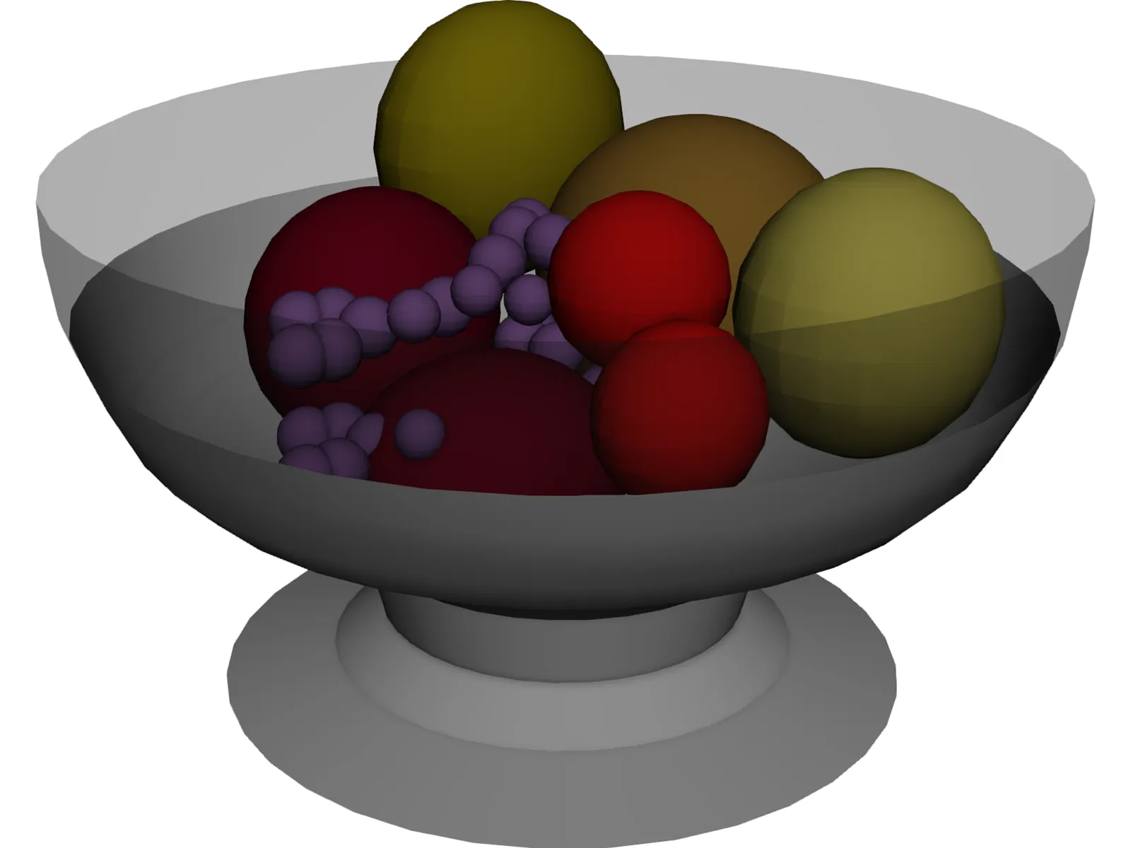 Fruits On Plate 3D Model main preview