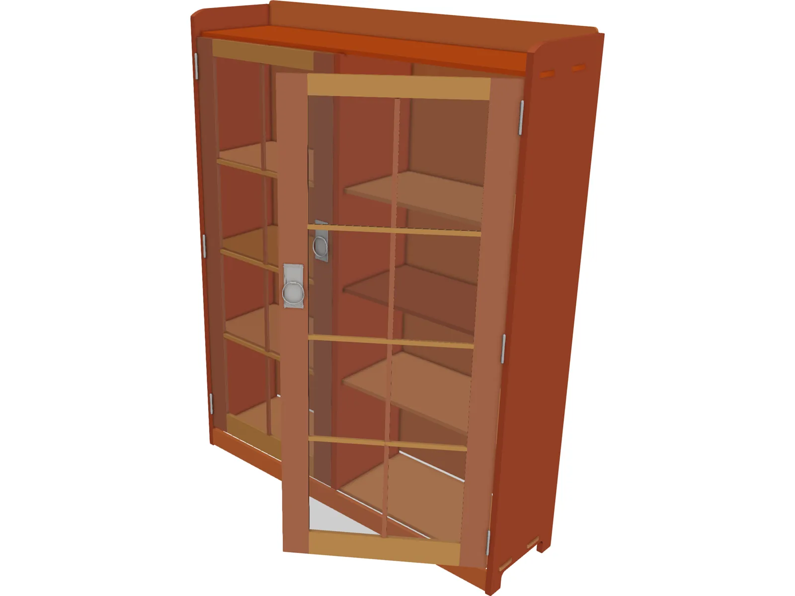 Mission Style Bookcase 3D Model main preview