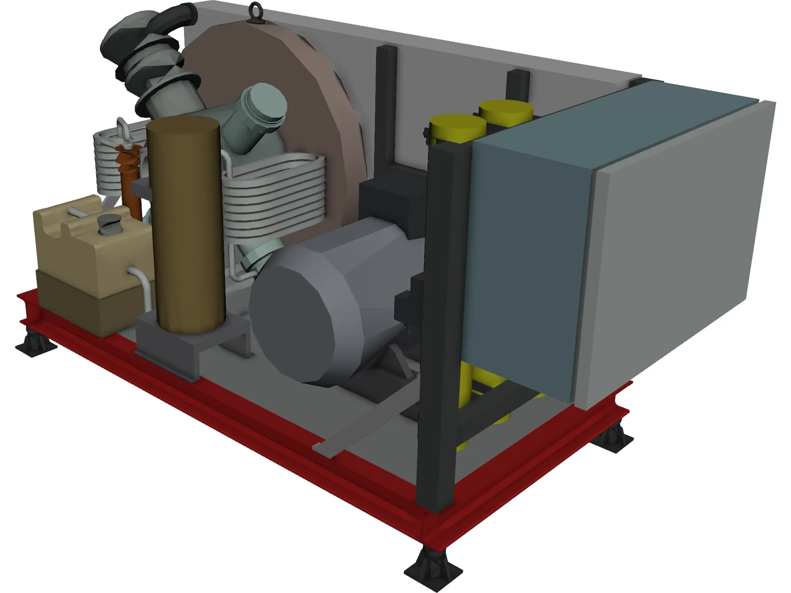 Air Compressor HP 3D Model main preview