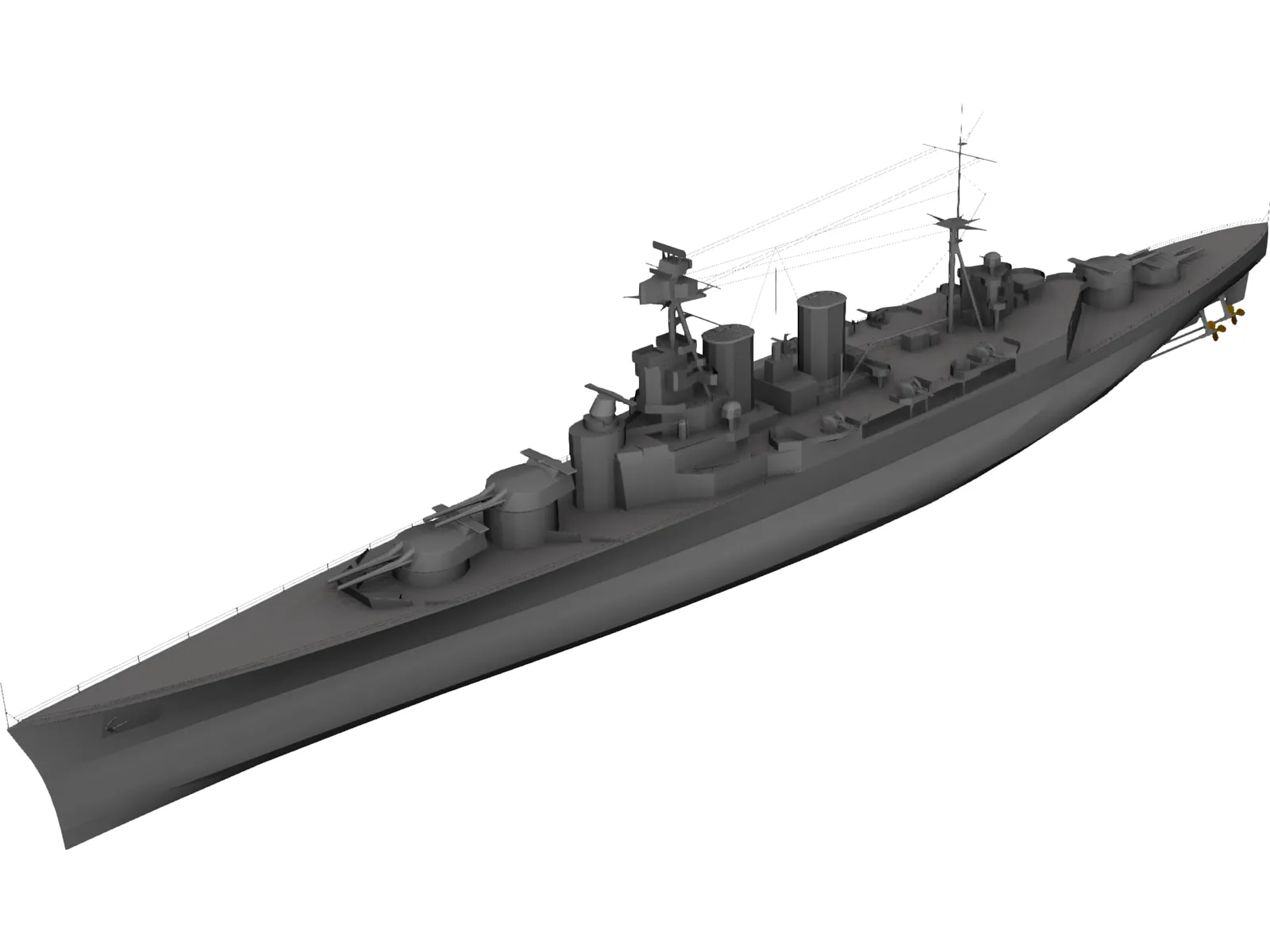 Hood Battlecruiser 3D Model main preview
