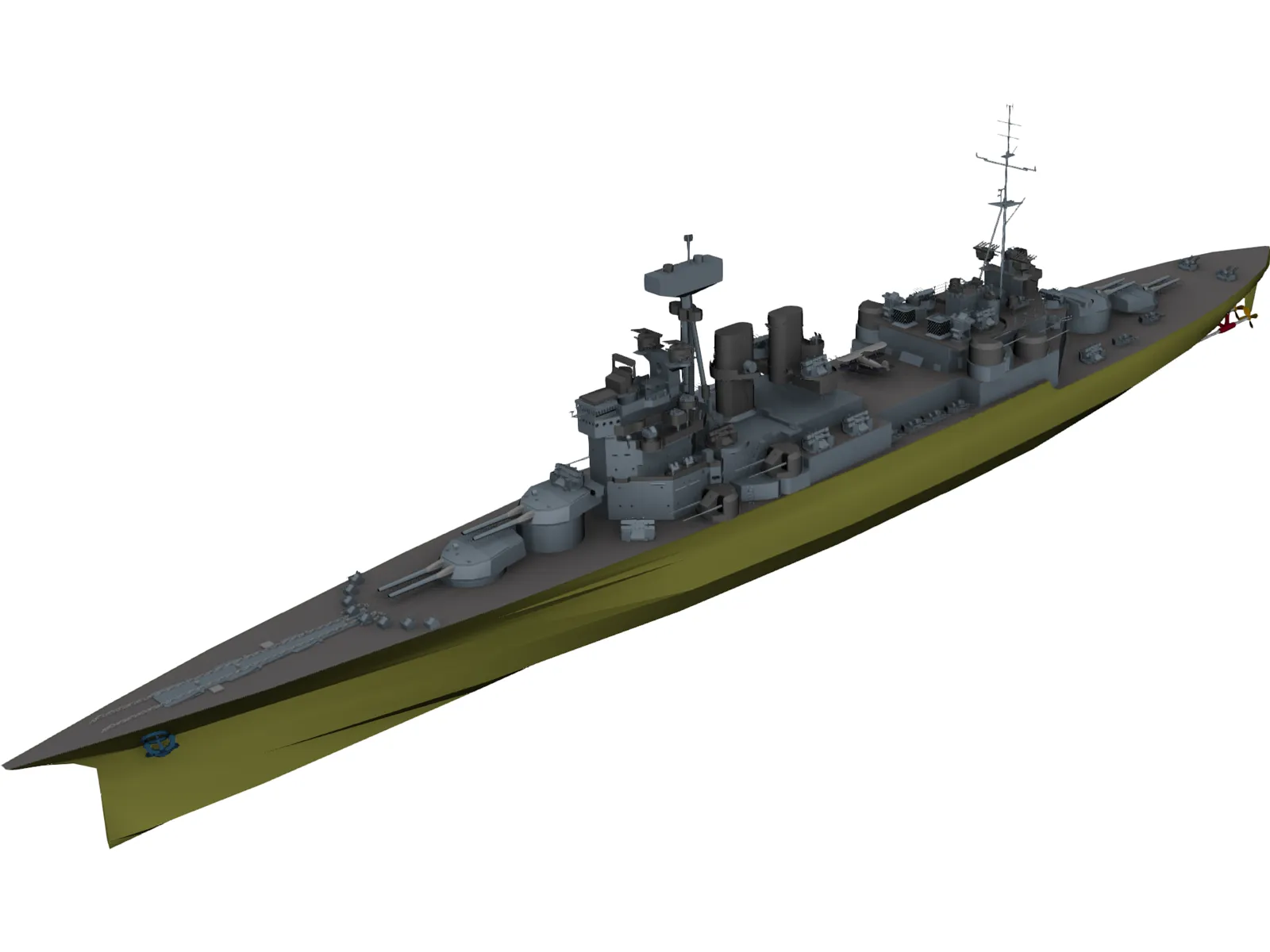 Hood Battlecruiser Refit 3D Model main preview