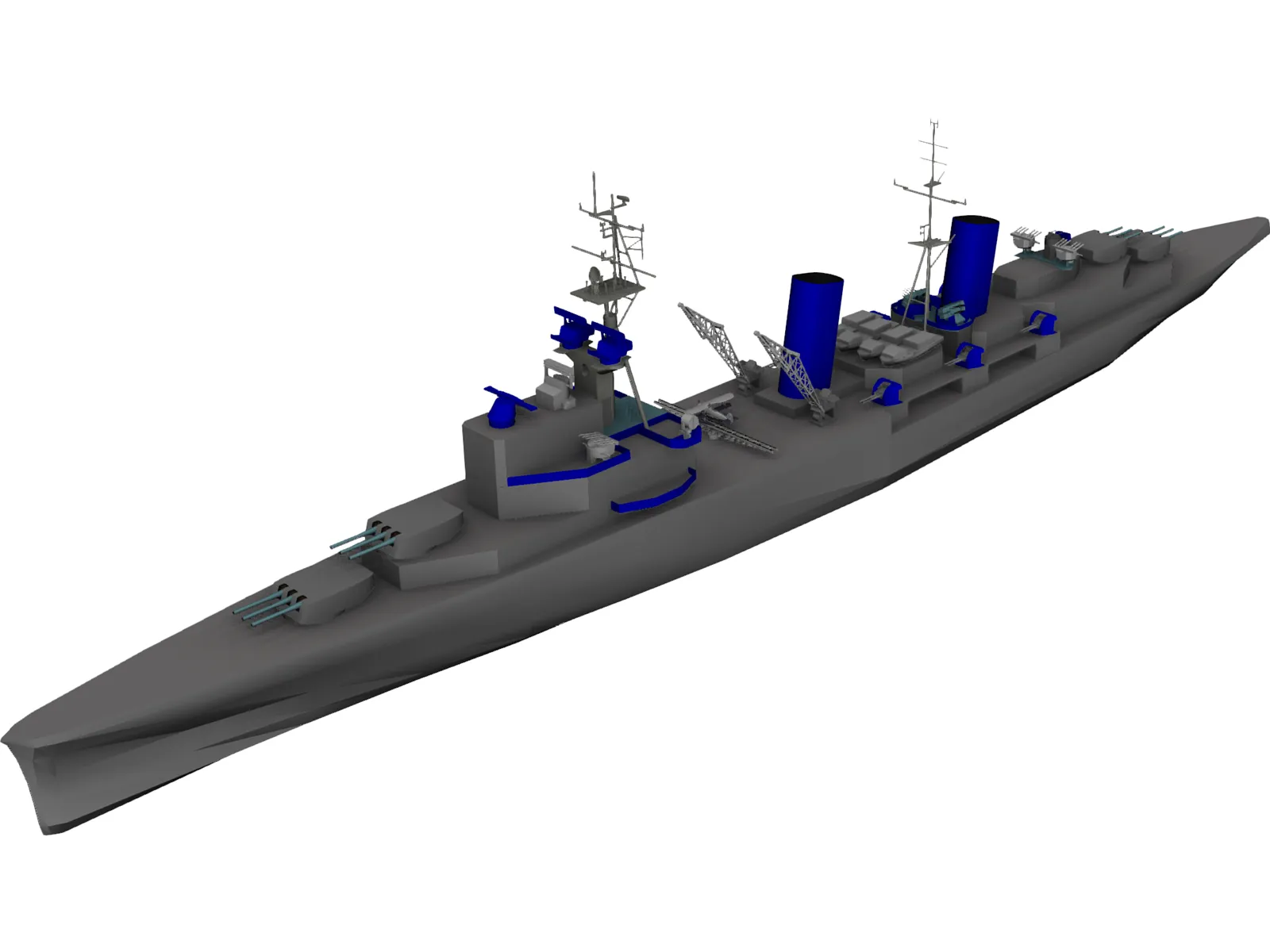 Belfast Light Cruiser 3D Model main preview