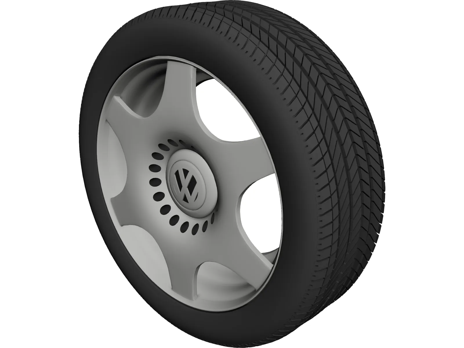 VW Rim and Tyre 3D Model main preview