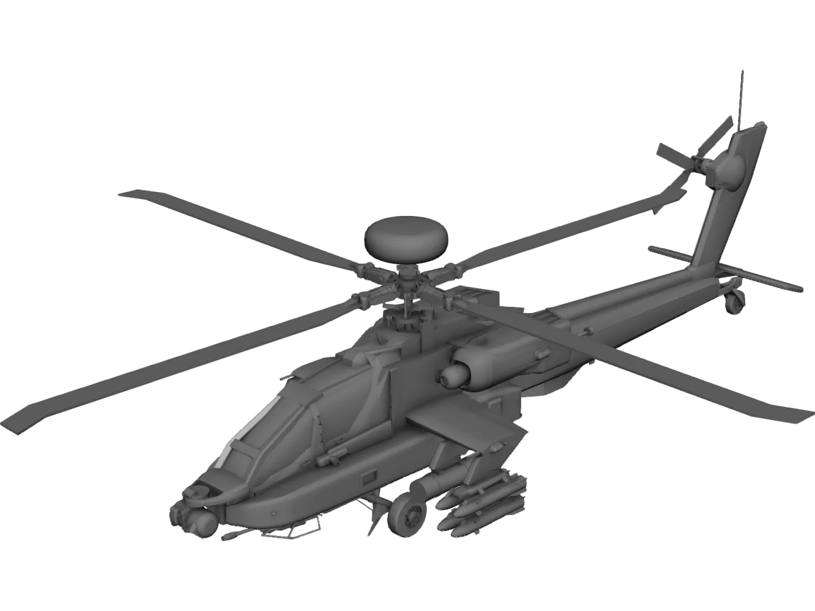 Boeing AH-64D Apache Longbow [+Pilots] 3D Model main preview