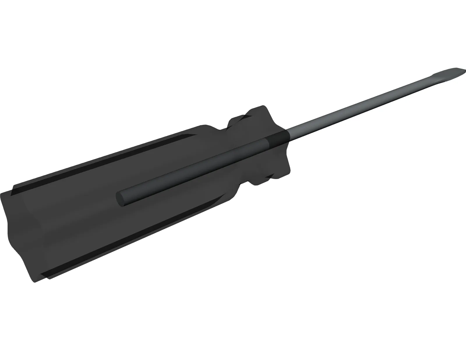 Plastic Flat Head Screwdriver 3D Model main preview