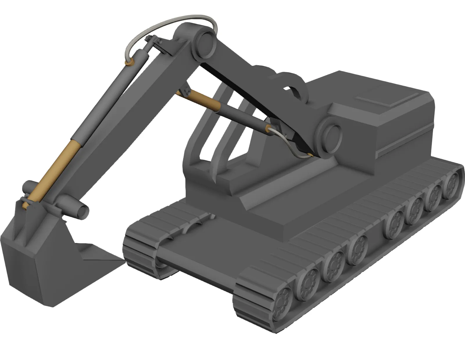 Excavator Digger 3D Model main preview