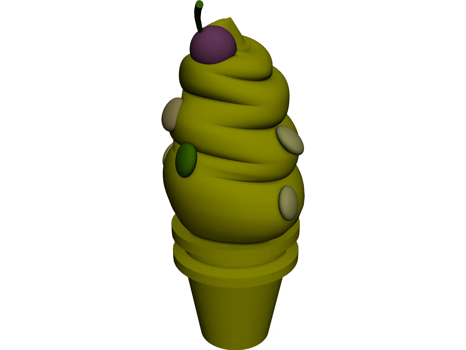 Soft Ice Cream Cone 3D Model main preview