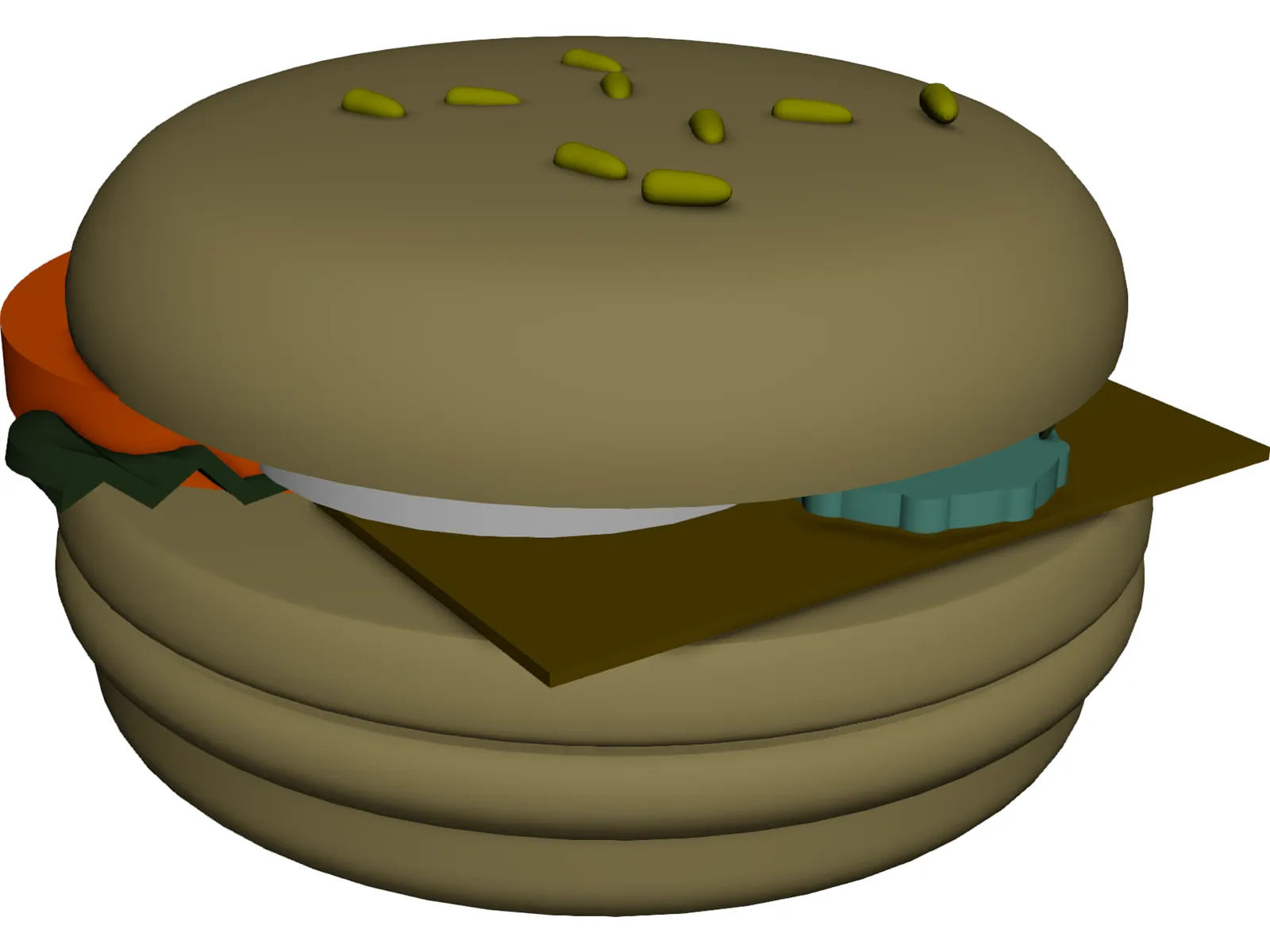 Hamburger [+All Toppings] 3D Model main preview