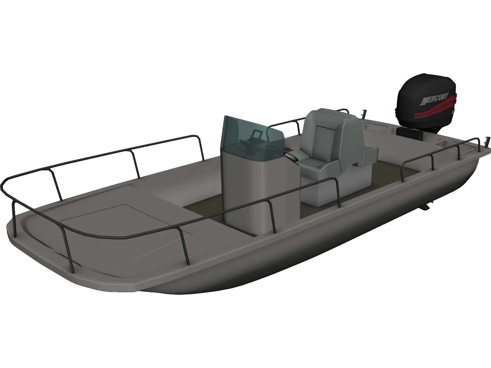 Boston Whaler Boat 3D Model main preview