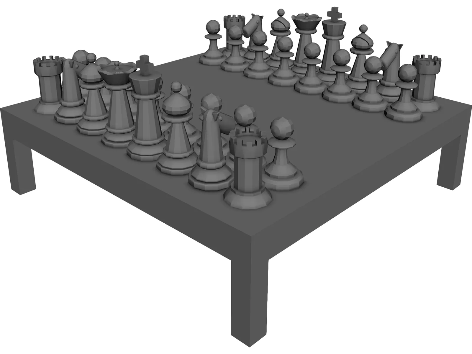 Chess Board 3D Model main preview