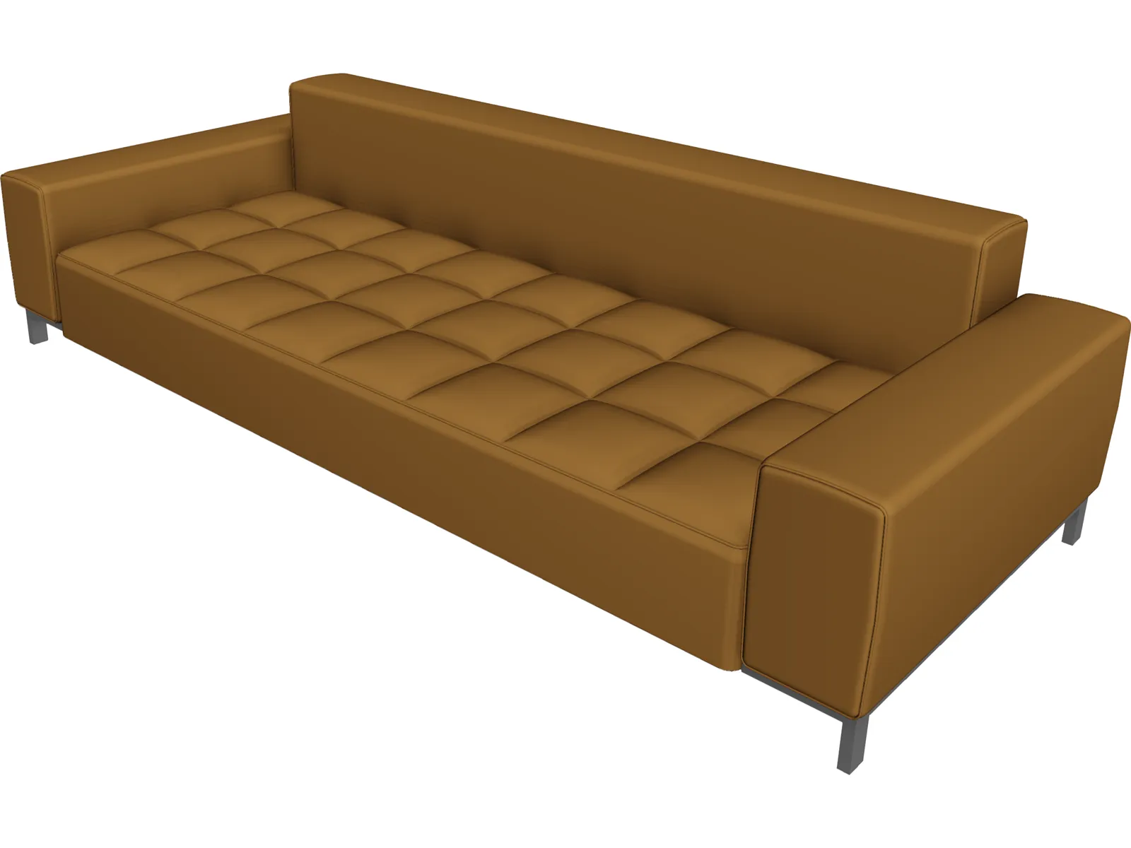 Couch Leather Pillow 3D Model main preview