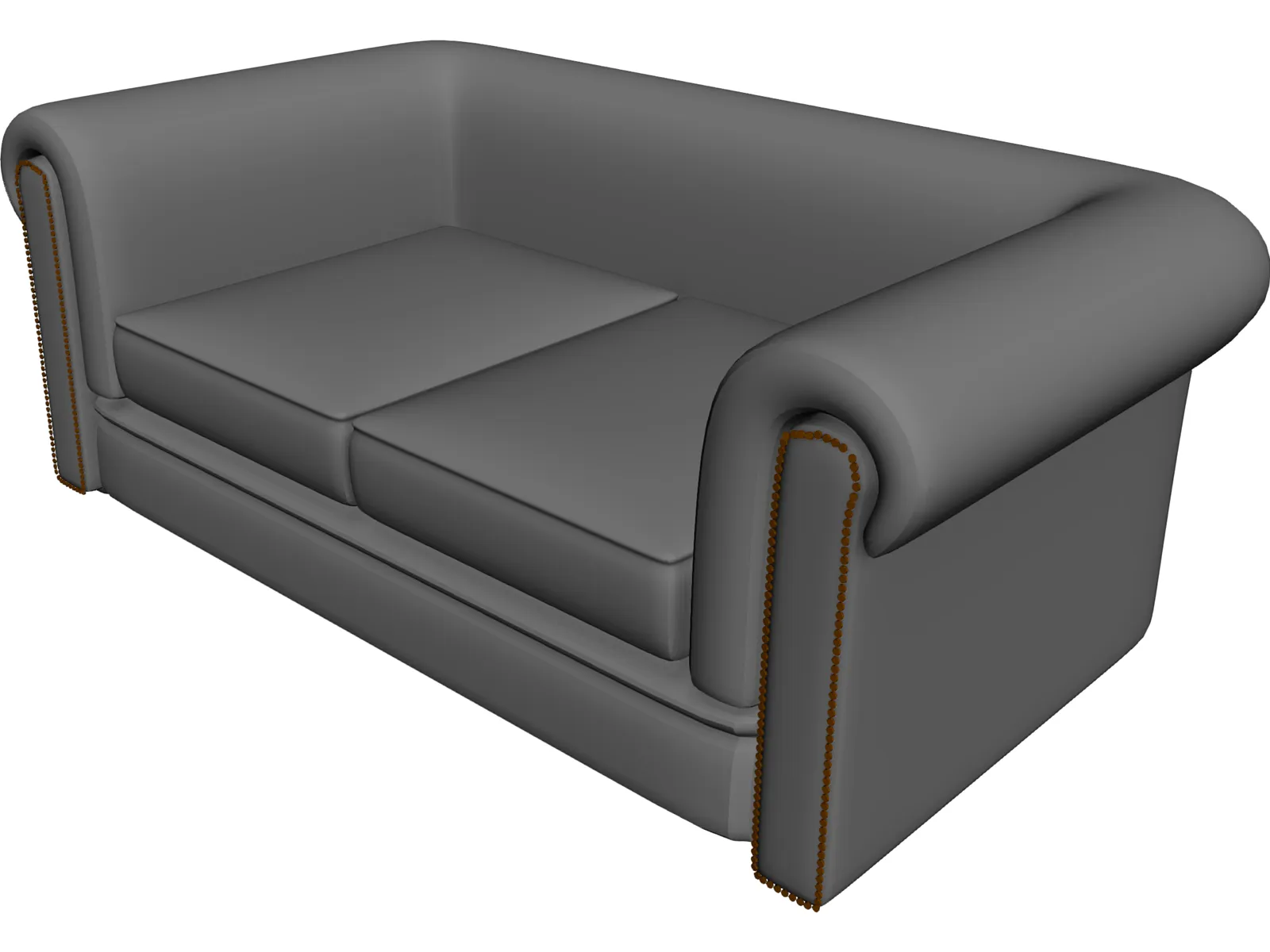Couch Chesterfield Leather 3D Model main preview
