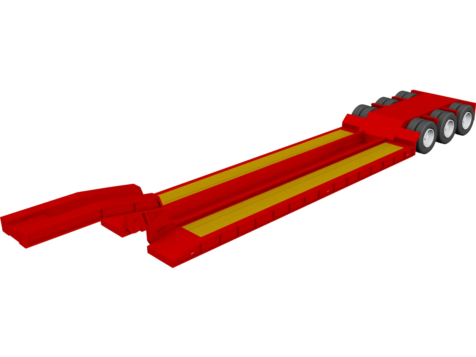 Lowboy Trailer 3D Model main preview