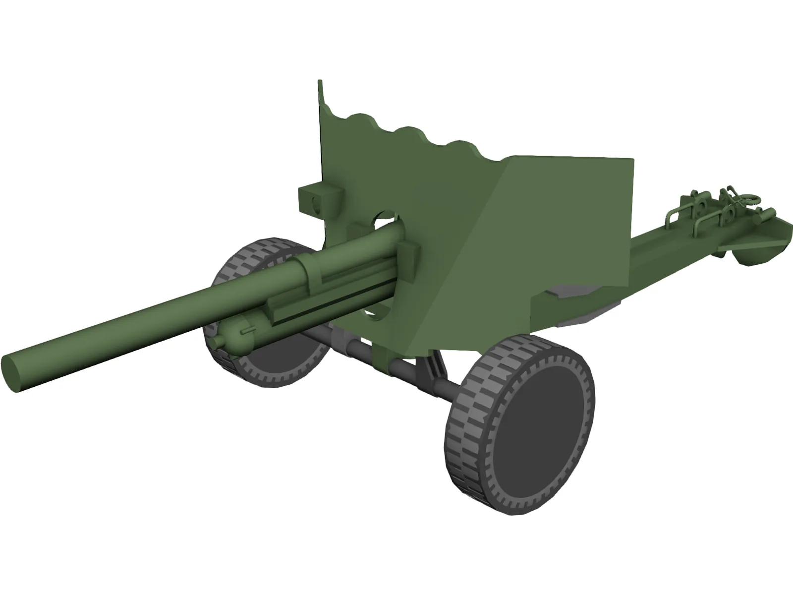 British Anti-Tank Cannon 3D Model main preview