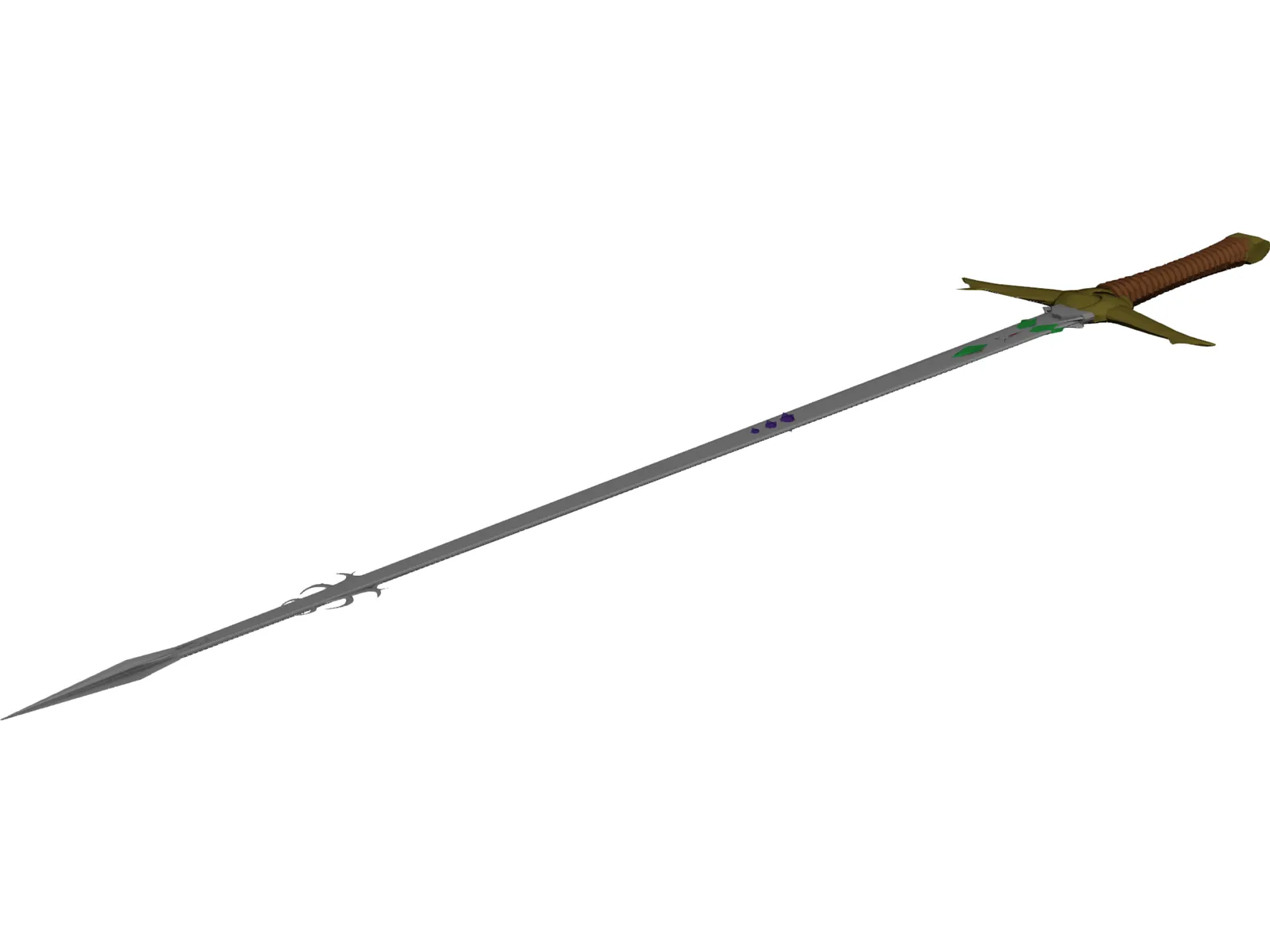 Medieval Thin Sword 3D Model main preview