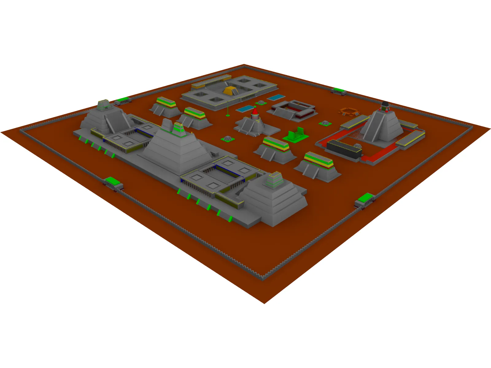 Aztec City 3D Model main preview