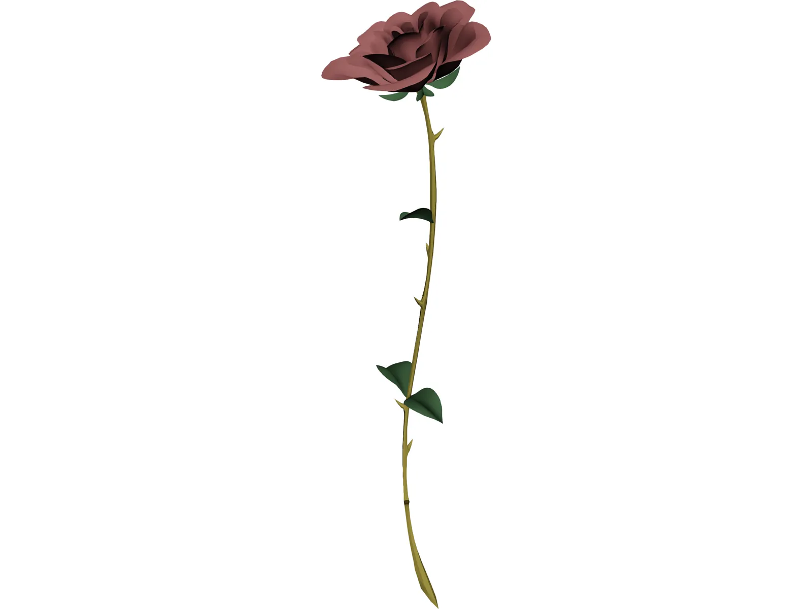 Red Rose 3D Model main preview