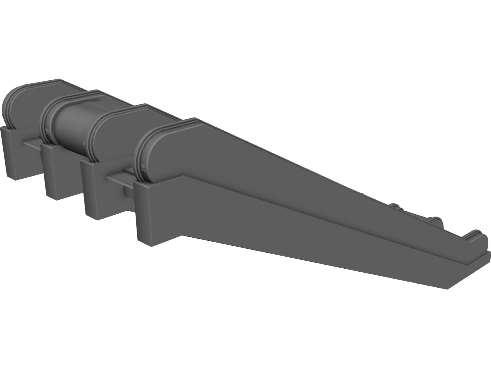 Double Escalator 3D Model main preview