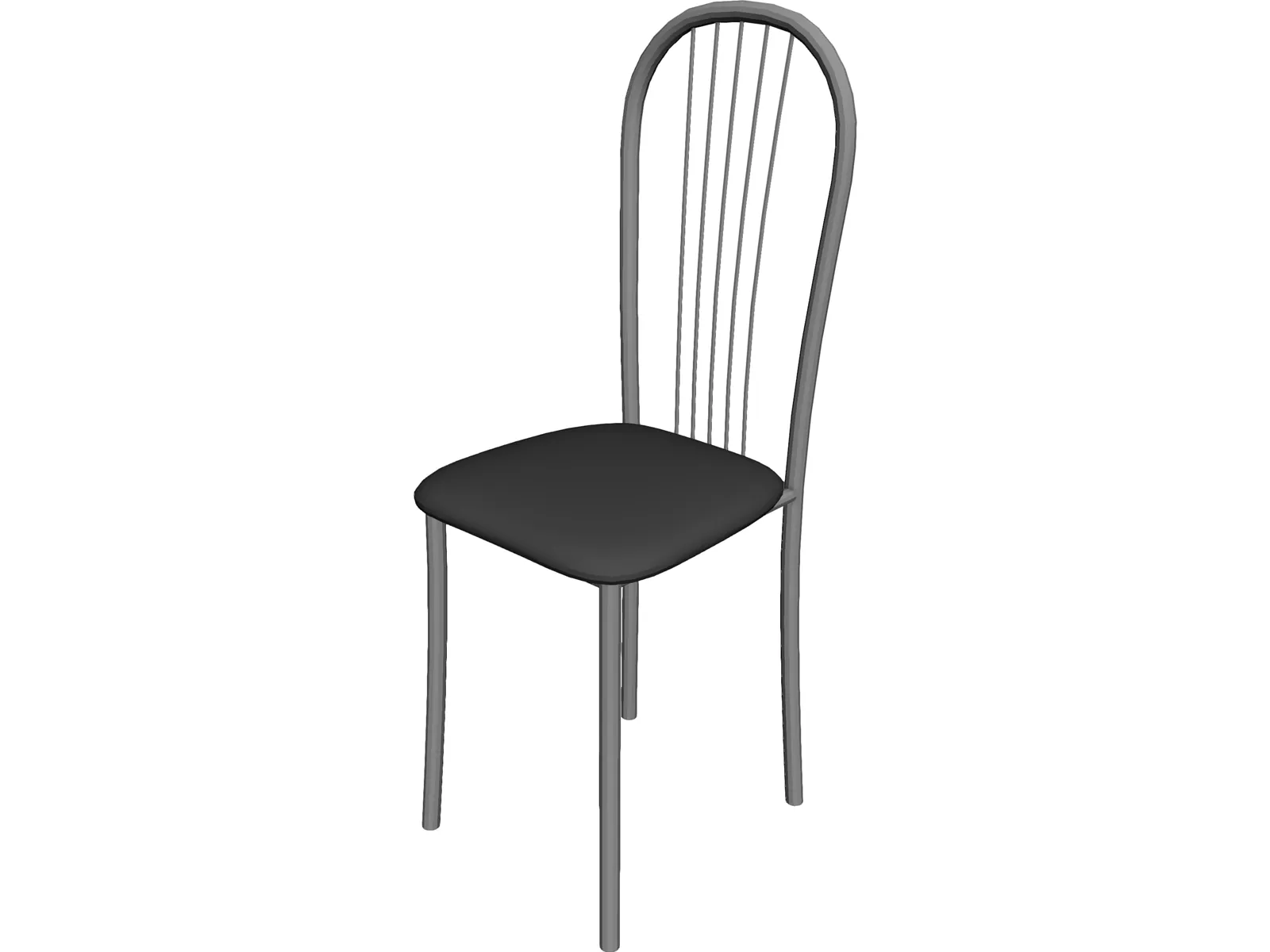 Metal Kitchen Chair 3D Model main preview