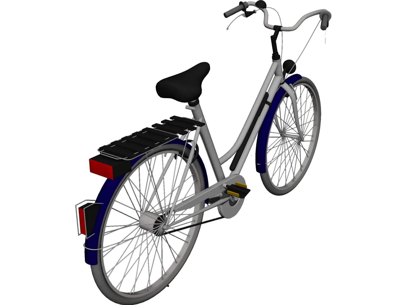 Bike Women City 3D Model main preview