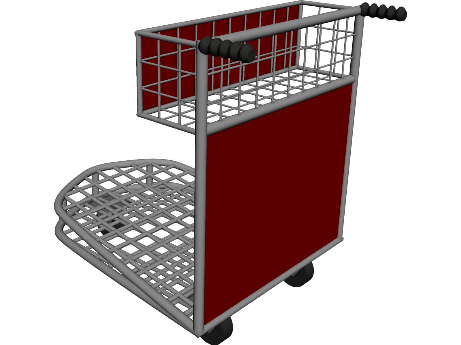 Airport Luggage Cart 3D Model main preview