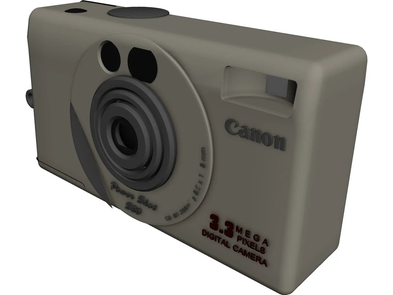 Canon PowerShot S20 Digital Camera 3D Model main preview