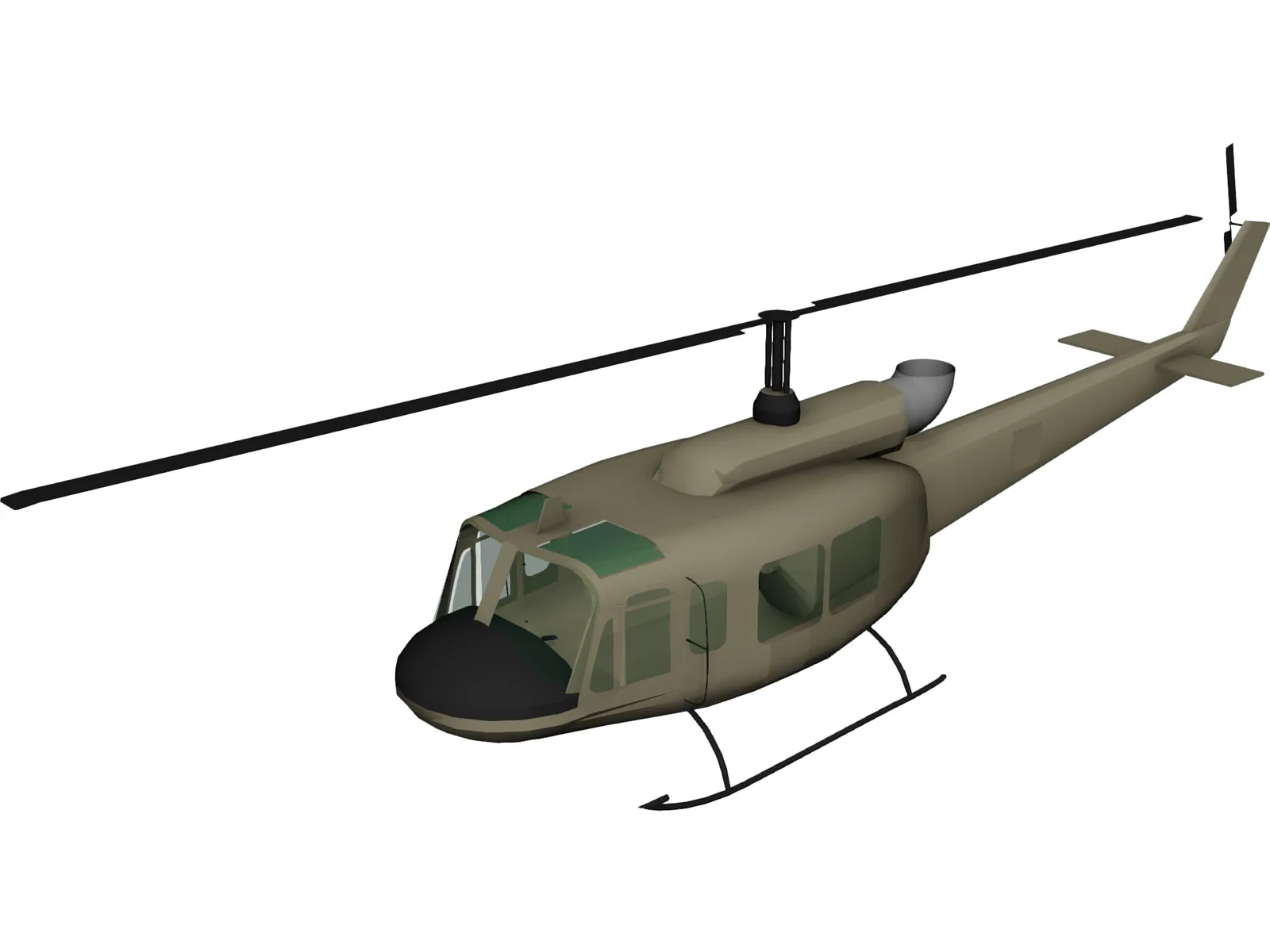 Bell UH-1 Iroquois 3D Model main preview