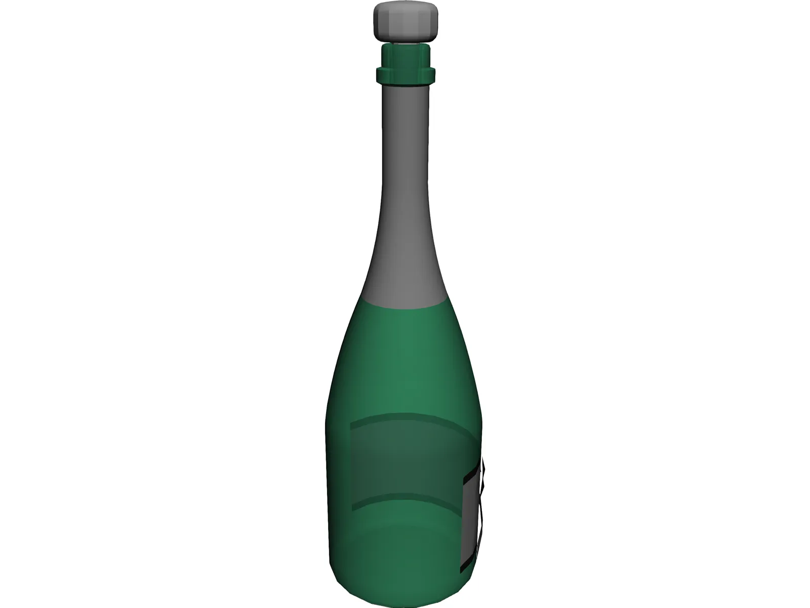 Champagne Bottle 3D Model main preview