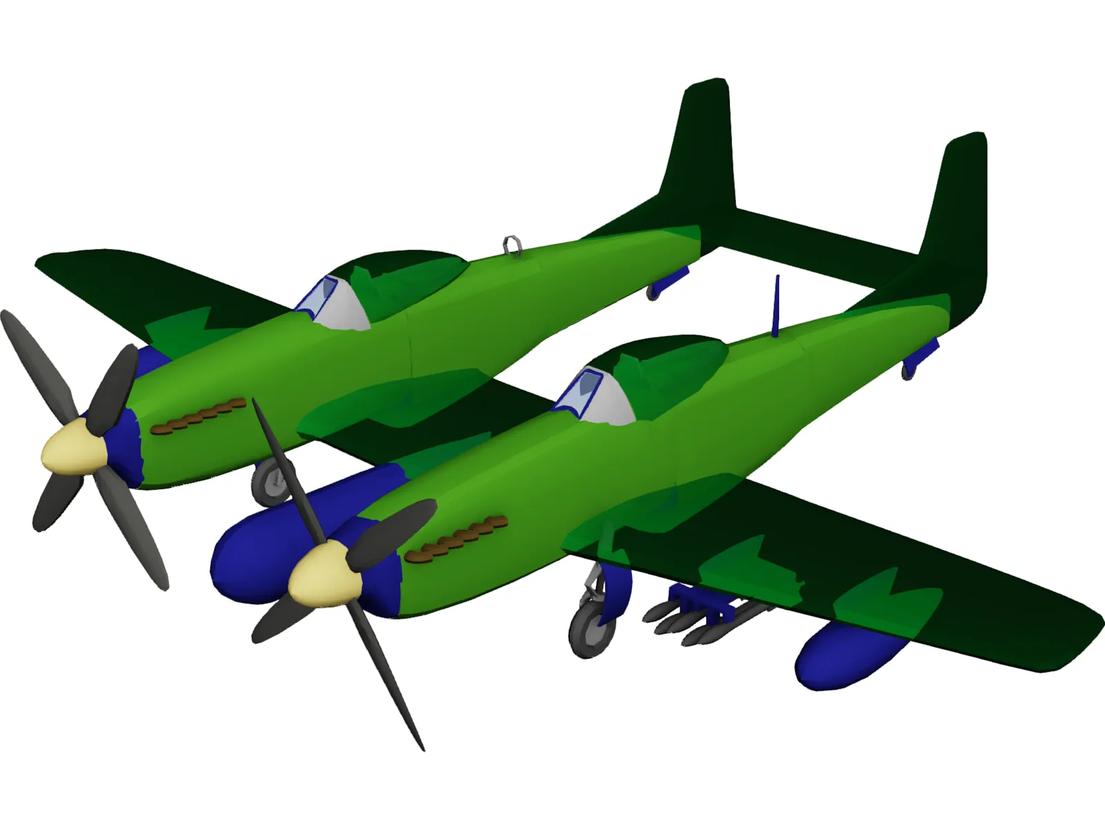 F-82 Twin Mustang 3D Model main preview