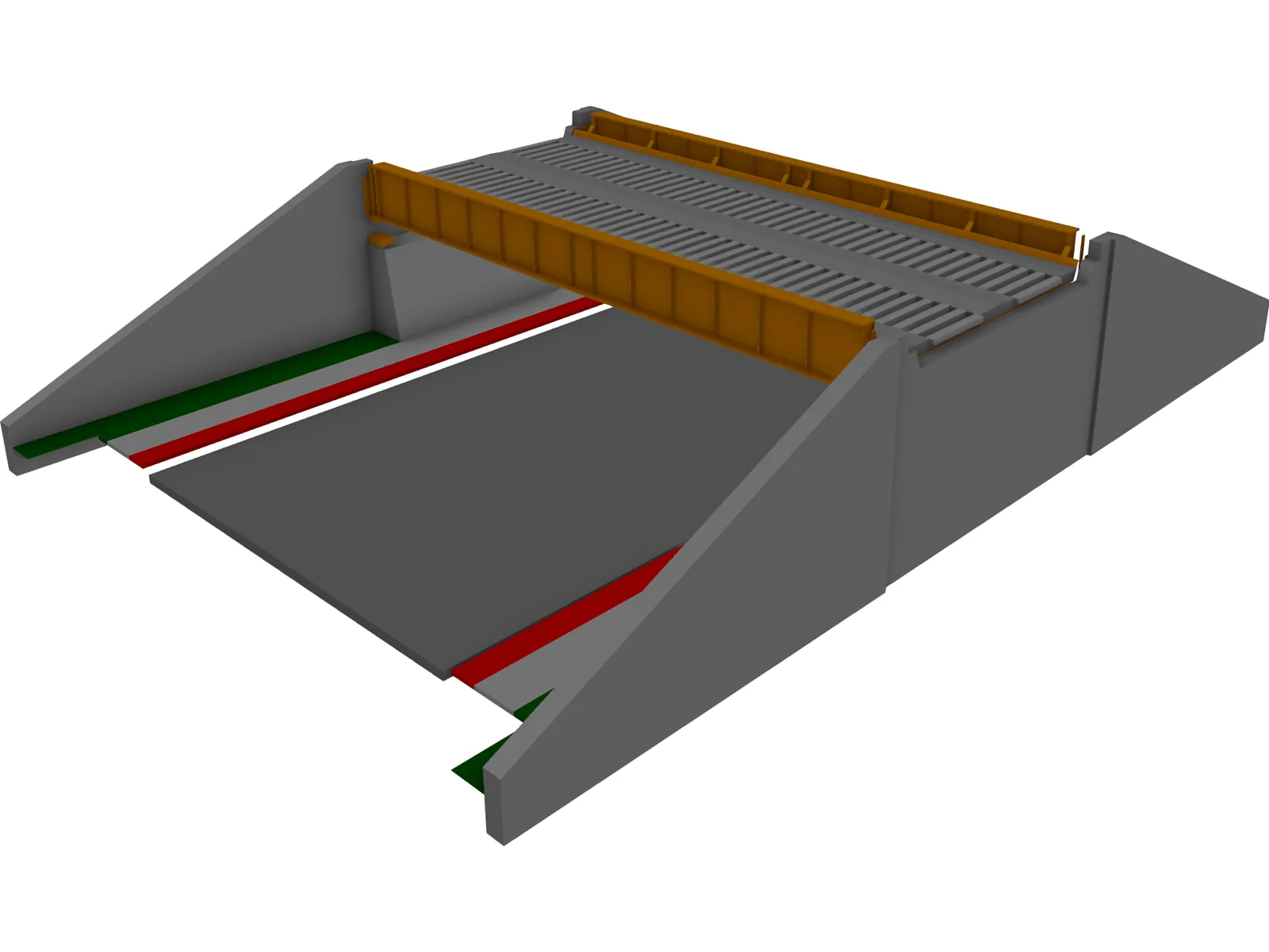 Thru Plate Girder Bridge 3D Model main preview