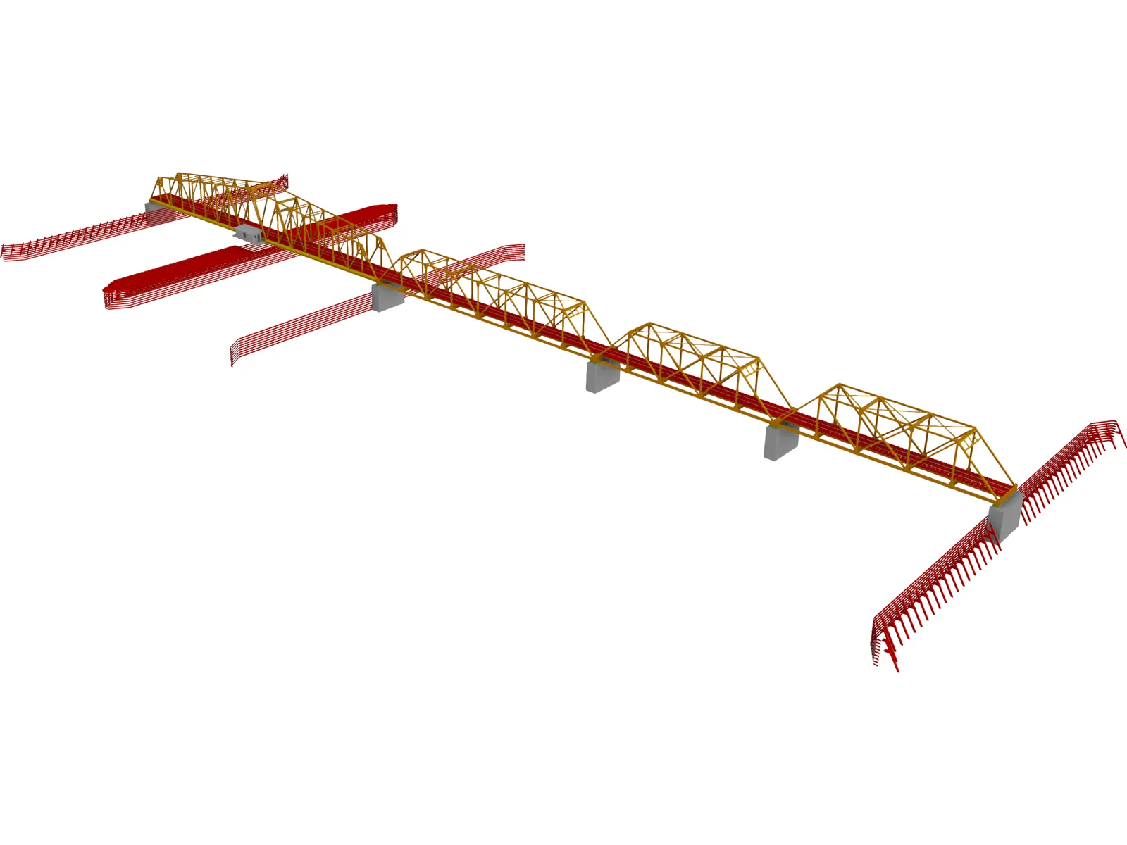 Swing Span Truss Bridge 3D Model main preview