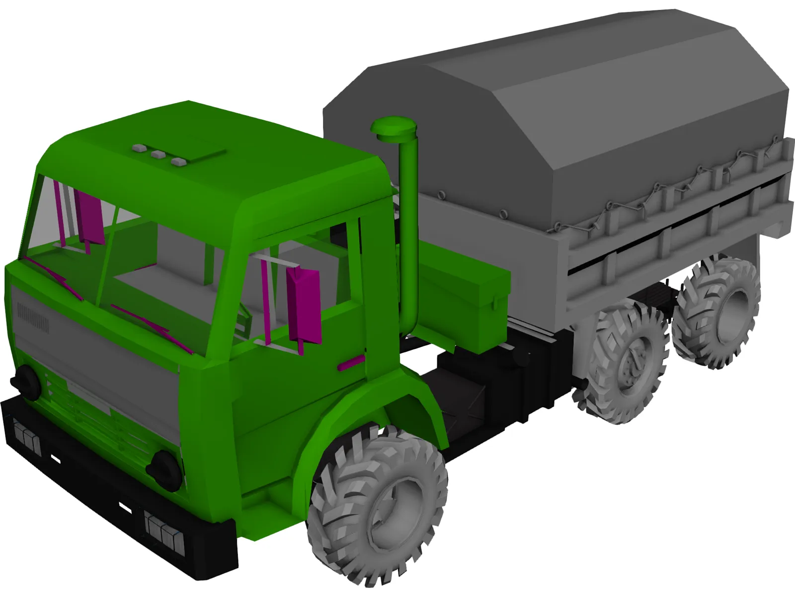 Kamaz 5350 3D Model main preview