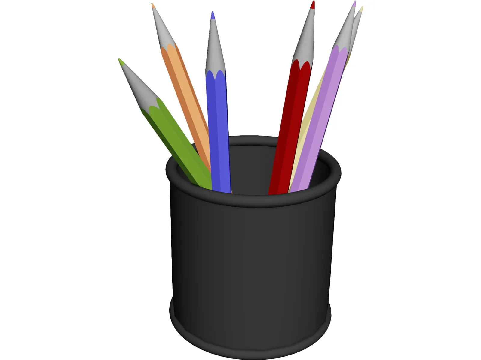 Pencils in the Box 3D Model main preview