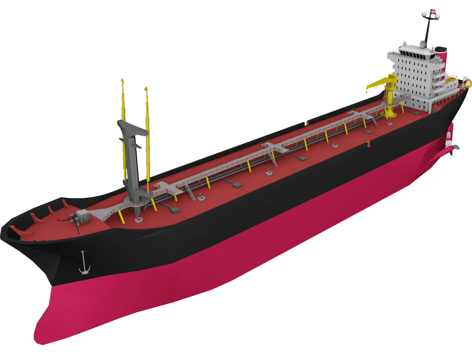 Oil Tanker Ship 3D Model main preview