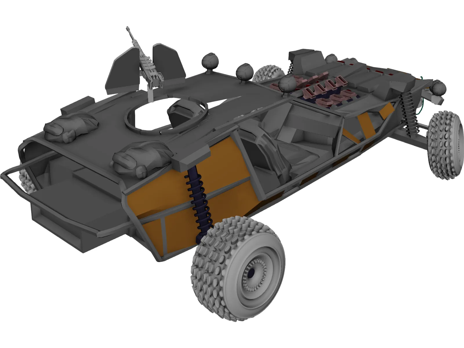 Postapocalyptic Buggy 3D Model main preview