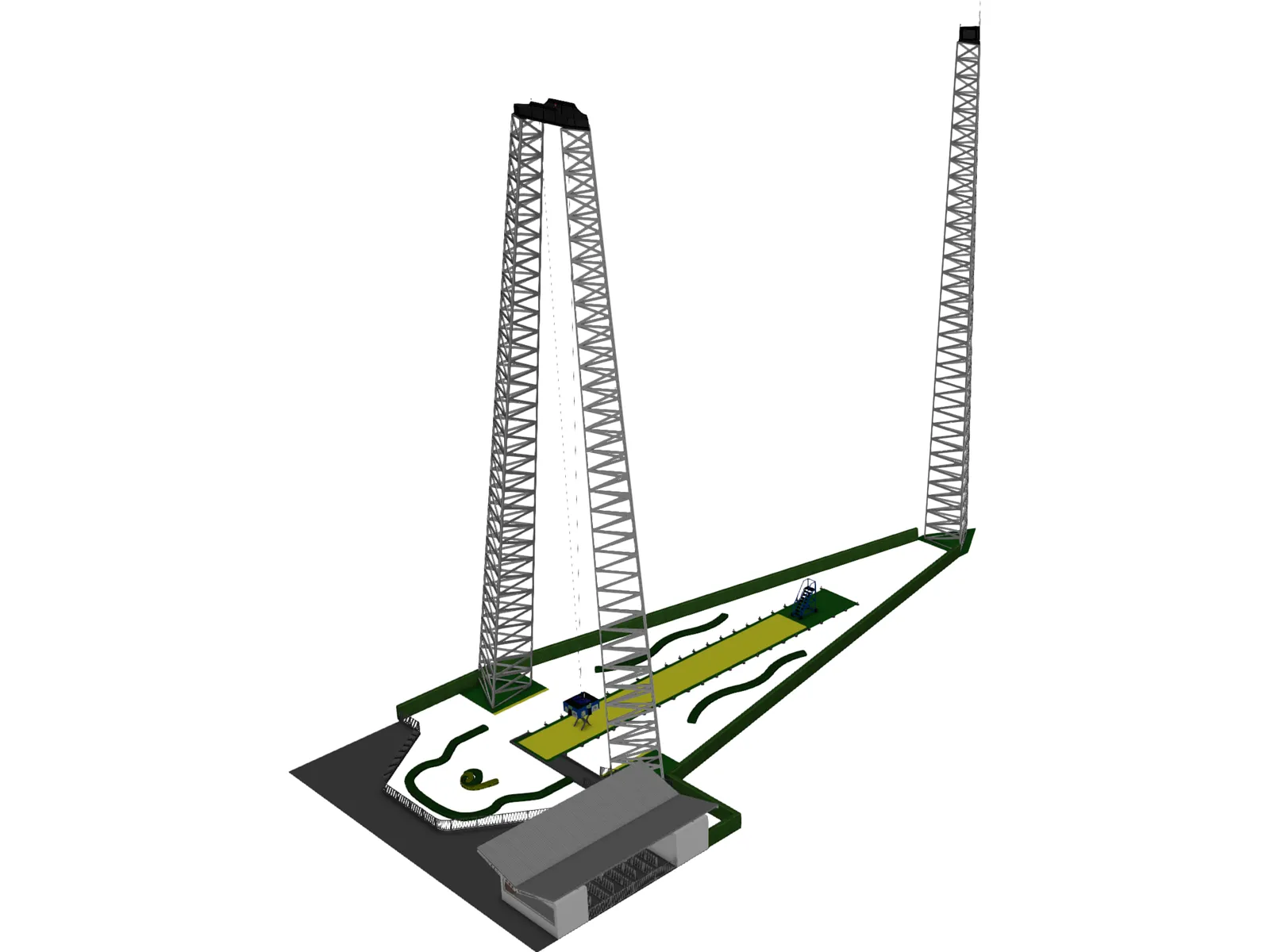 Sky Coaster 3D Model main preview