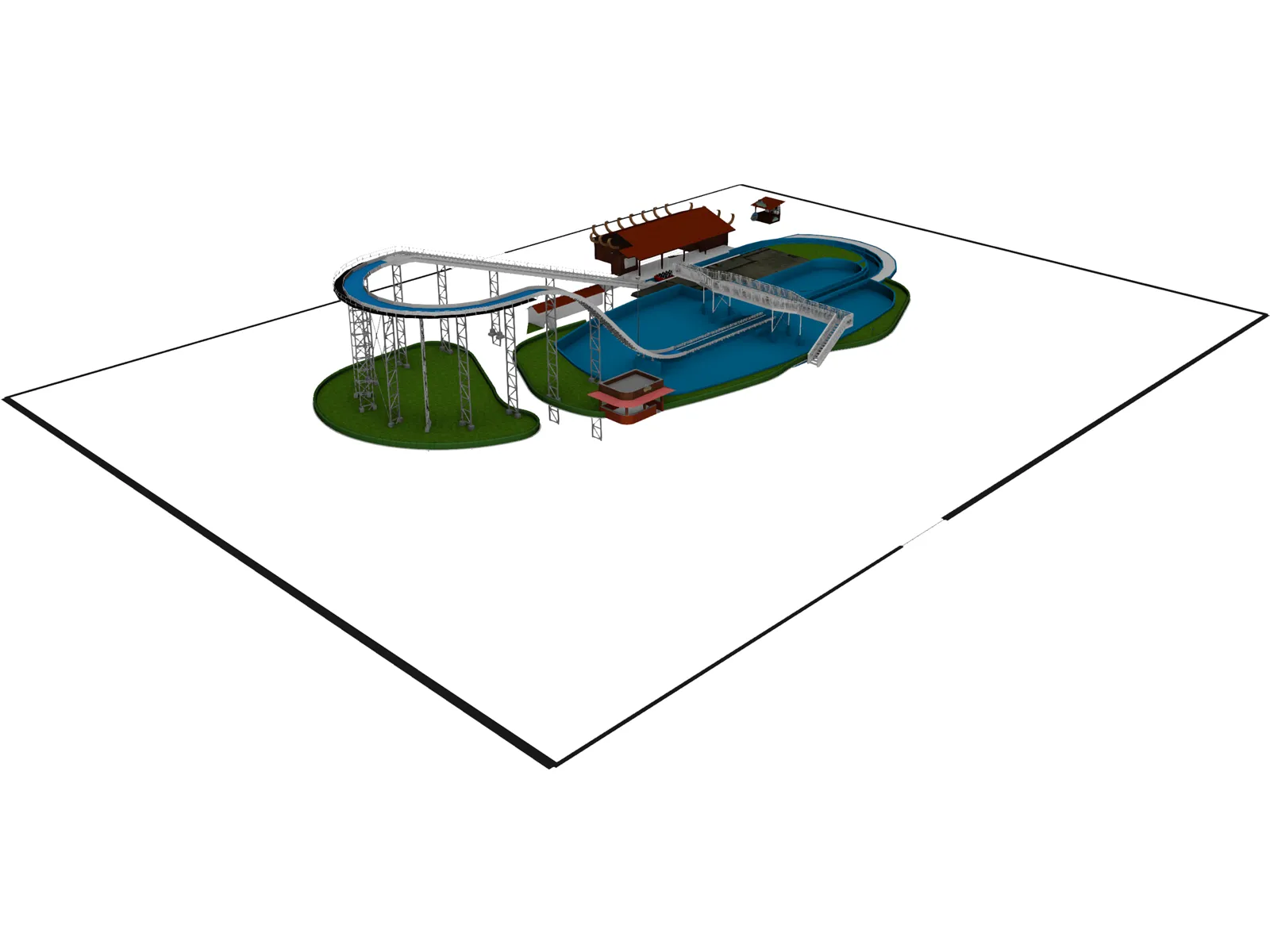 Roller Coaster 3D Model main preview