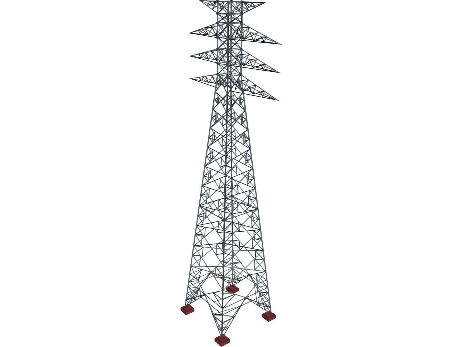 Power Transmission Tower 3D Model main preview