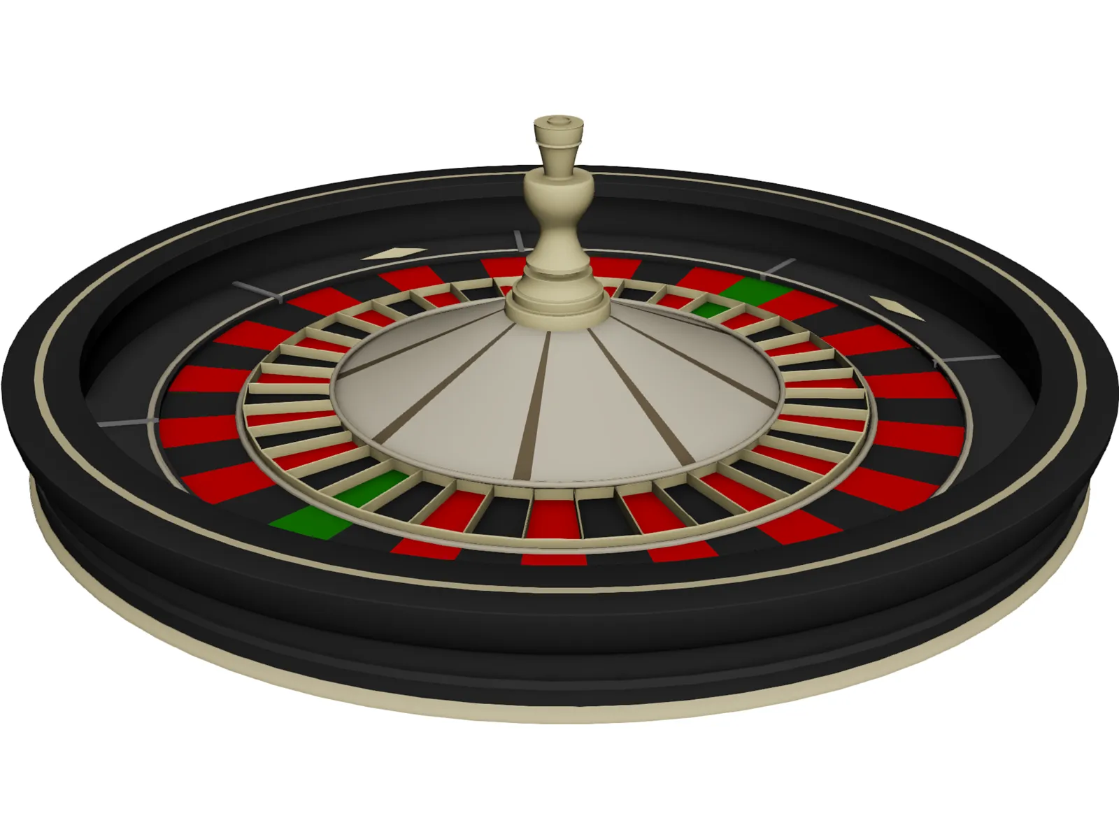 Roulette Wheel 3D Model main preview