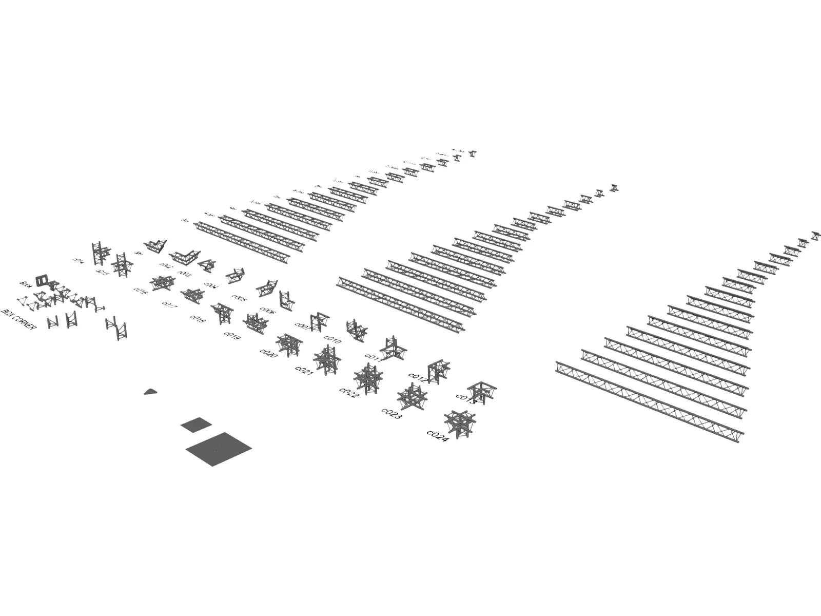 Prolyte H30D Triangulair Aluminium Truss Structure Collection 3D Model main preview