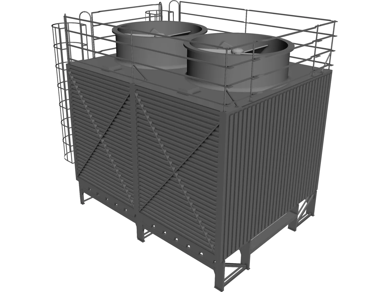 Cooler Tower 3D Model main preview