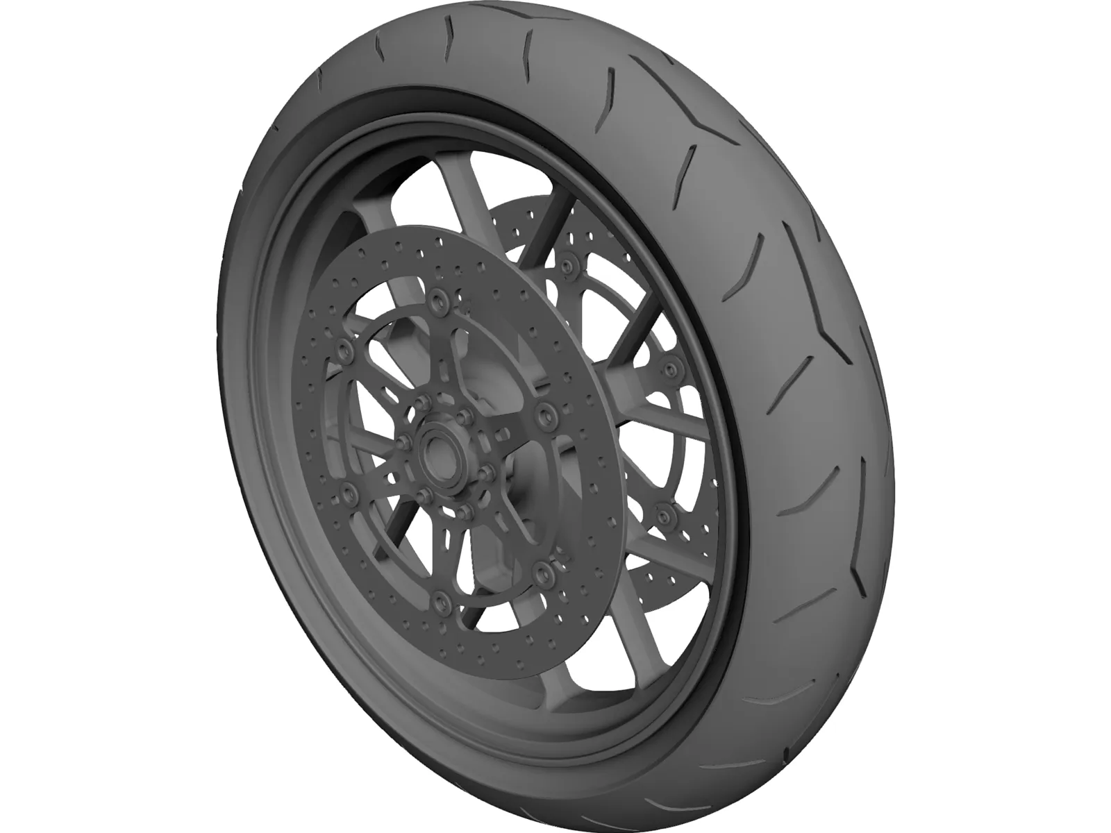 Motorcycle Front Wheel 3D Model main preview