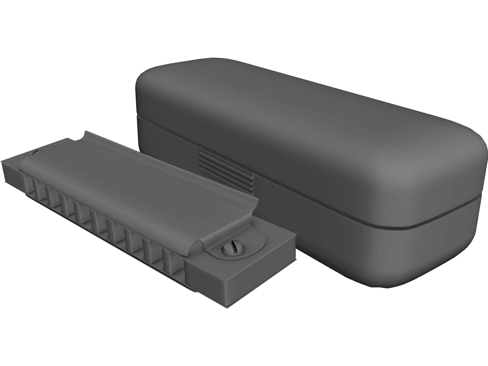 Blues Harmonica 3D Model main preview
