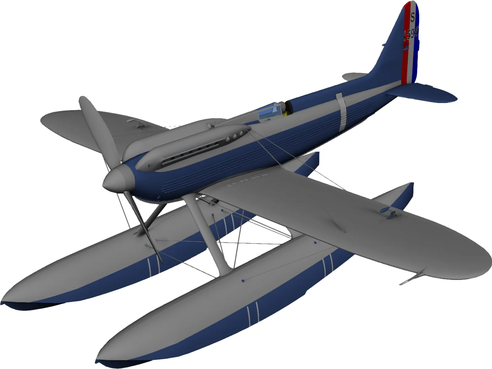 Supermarine S.6B 3D Model main preview