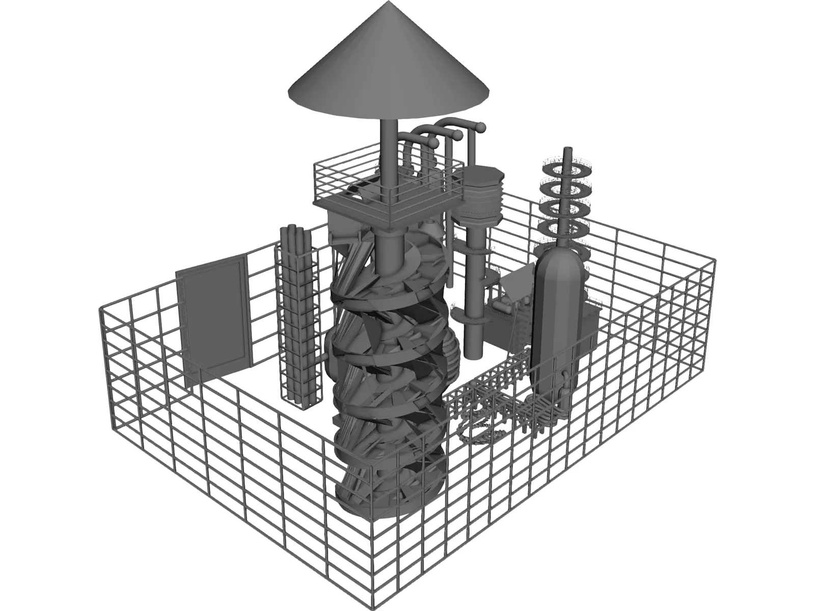 Oil Factory 3D Model main preview