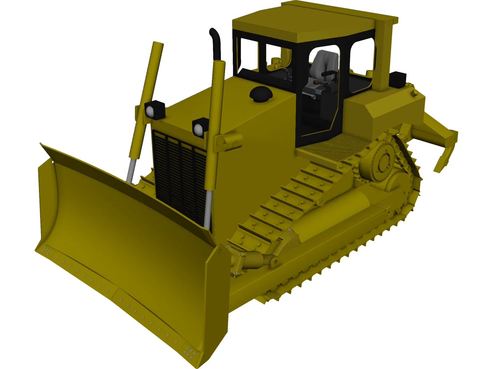 Caterpillar D6R Bulldozer 3D Model main preview