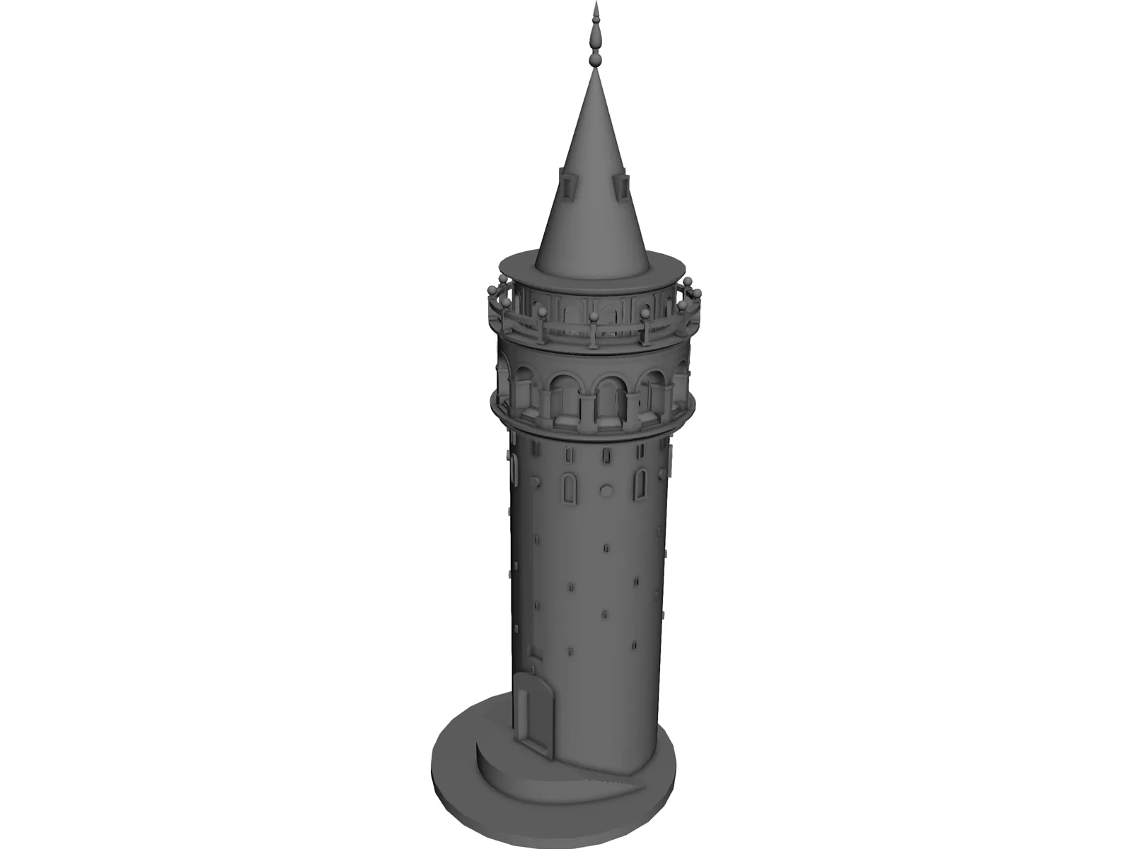 Galata Tower Turkey Istanbul 3D Model main preview