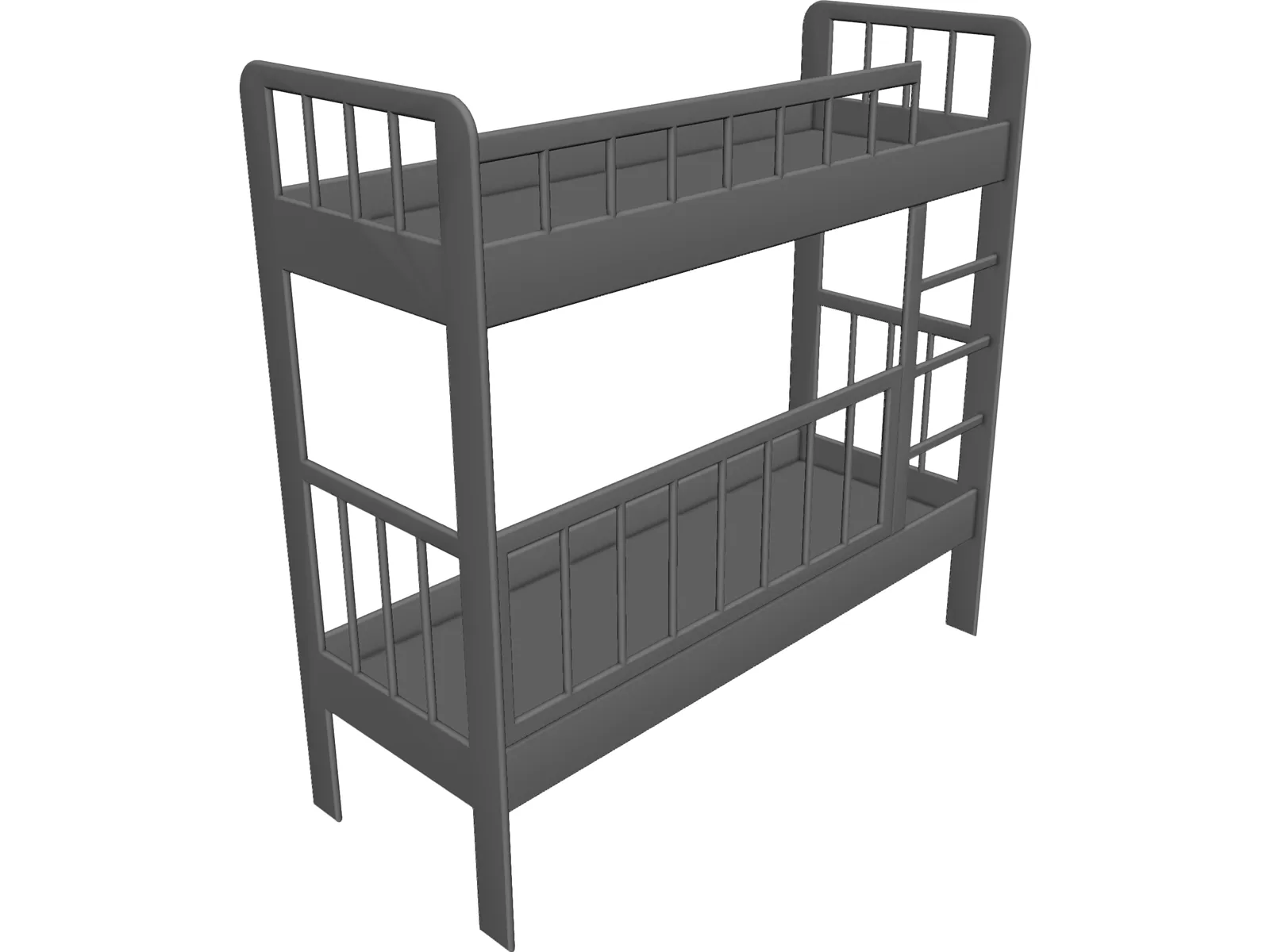 Two-Level Children Bed 3D Model main preview