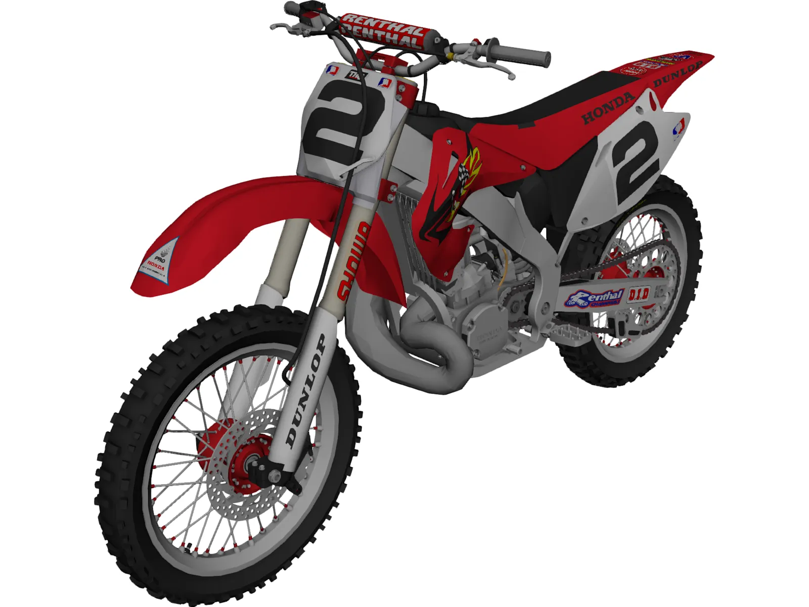 Honda CR 250 3D Model main preview